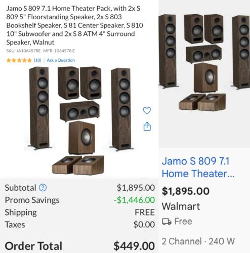 $1,895 Jamo Speaker Set for $499