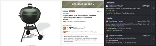 Weber Original Kettle 22" Grill for $99 deal at TheBBQStorePR