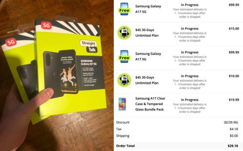 2 Samsung Galaxy A17 for $25 Total deal at Straight Talk