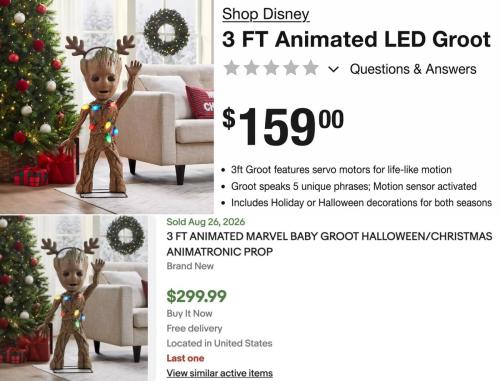 Disney Groot Animatronic Back at $159 deal at Home Depot