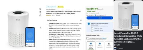 Levoit Air Purifier for $65 (Was $130) at Walmart deal at Walmart