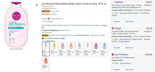 $2 EOS Shea Better Body Lotion on Amazon deal at Amazon