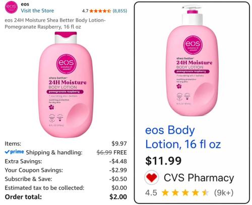 EOS Body Lotion for $2 on Amazon deal at Amazon
