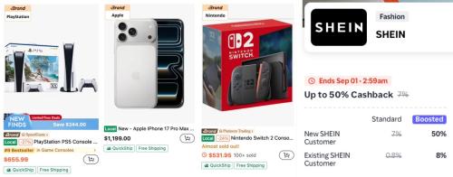 50% Cashback on SHEIN via ShopBack deal at SHEIN