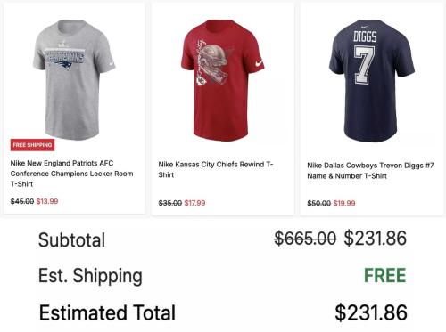 Nike NFL Apparel As Low As $14 deal at Scheels