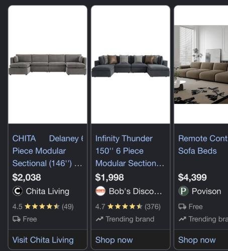 CHITA 146” Sectional Sofa for $333 on Amazon deal at Amazon
