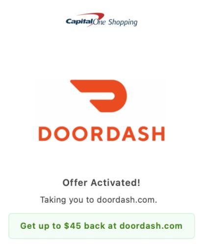 $45 Cashback on DoorDash Orders deal at DoorDash