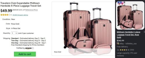 Travelers Club 4PC Luggage Set at $49 deal at Woot