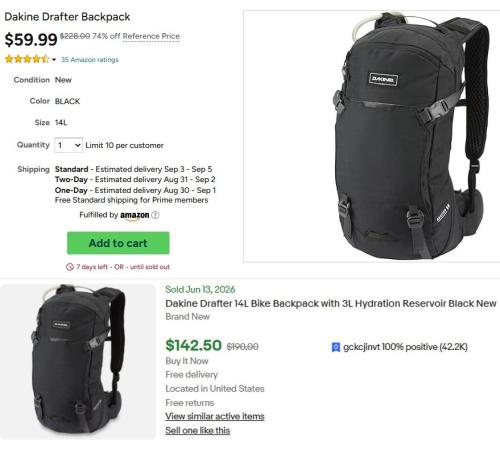 Dakine Drafter Backpack 14L for $60 (74% Off)