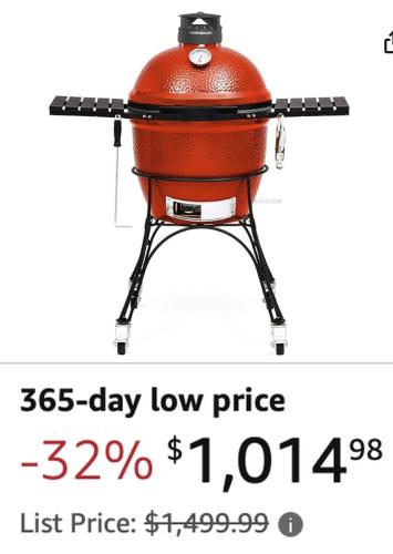 Kamado 18" Grill Yearly Low Price