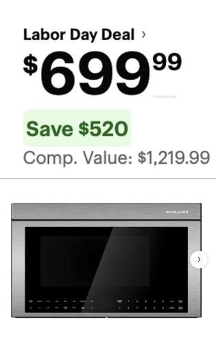 KitchenAid Microwave $520 Off at Best Buy deal at Best Buy