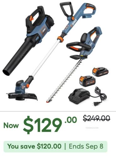 SENIX 20V 3-Tool Yard Combo Kit $120 Off deal at Lowe's