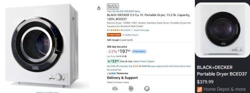Black & Decker Dryer for $197 at Amazon deal at Amazon