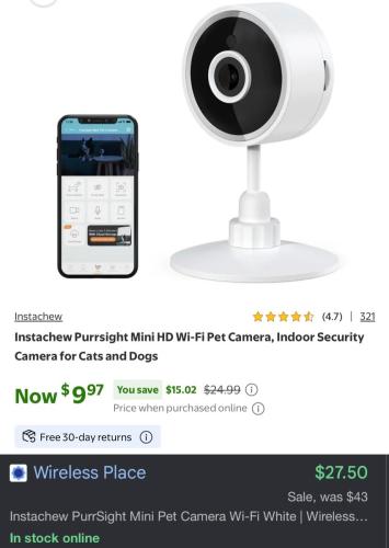 Instachew Pet Camera Restock for $9 deal at Walmart