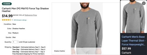 Carhartt Long Sleeve Shirt for $15 deal at Woot