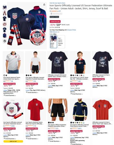 80% Off FIFA World Cup Gear on Amazon deal at Amazon