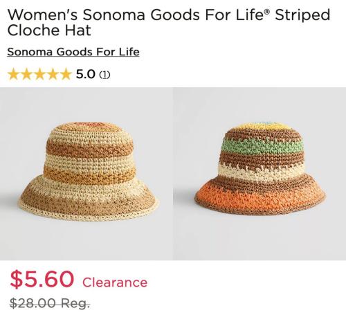 $5 Sonoma Striped Hats at Kohl's deal at Kohl's