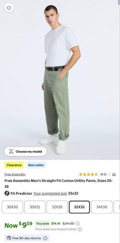 Utility Pants $9.59 at Walmart (Was $24) deal at Walmart