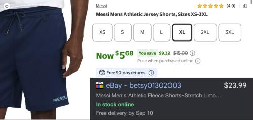 Messi Athletic Shorts for $5 at Walmart deal at Walmart