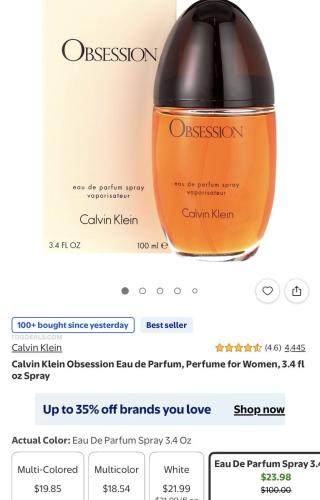Calvin Klein Obsession 3.4oz for $24 deal at Walmart