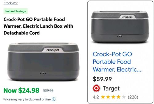 $24 Crock-Pot Electric Lunch Box at Sam's Club deal at Sam's Club