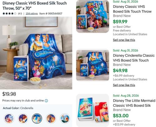 $20 Disney VHS Blankets at Sam's Club deal at Sam's Club