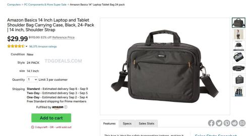 24 Amazon Basics Laptop Bags for $29.99 deal at Amazon