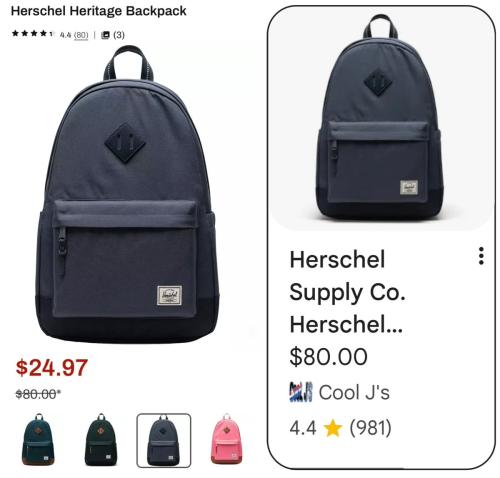Herschel Heritage Backpacks Now $24 deal at Dick's Sporting Goods