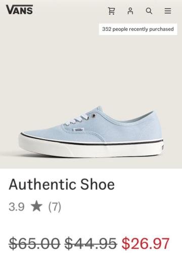 Vans Shoes for $26 (Was $65)