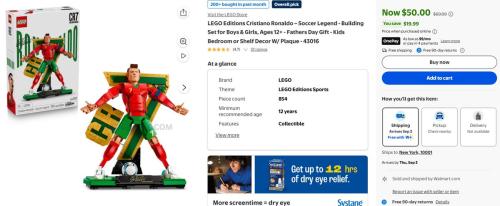 LEGO Cristiano Ronaldo Set for $50 at Walmart deal at Walmart