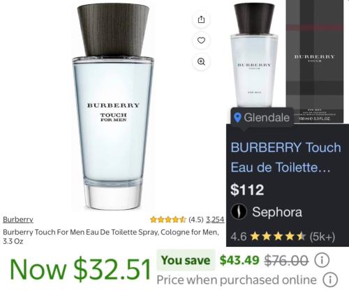 Burberry Cologne for $32 at Sephora deal at Sephora