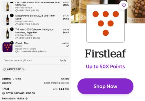 Firstleaf Wine Bottles for $3.67 Each deal at Firstleaf