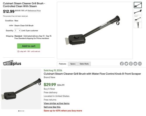 Cuisinart Steam Cleaner Grill Brush for $12