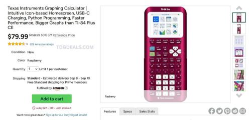TI-84 EVO Graphing Calculator 50% Off deal at Woot