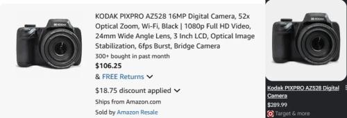 Kodak Digital Camera for $106 at Amazon deal at Amazon