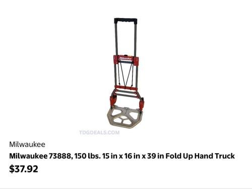 Milwaukee Fold-Up Hand Truck $40 deal at Walmart