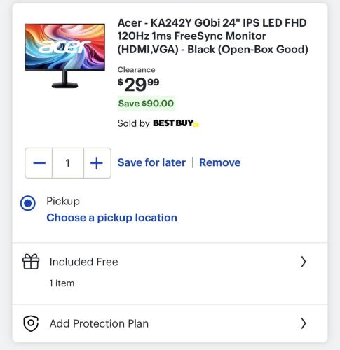 Acer 24” FHD Monitor Only $29 Open-Box deal at Best Buy