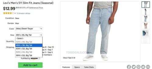 Levi's 511 Jeans for $12.99 on Woot deal at Woot