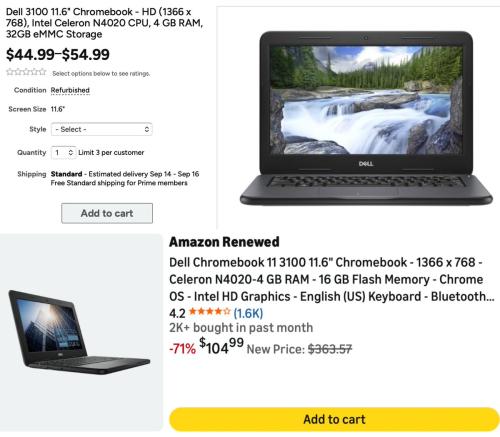 Dell & Acer Chromebooks for $45 deal at Woot