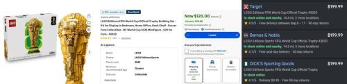 LEGO World Cup Trophy for $120 at Walmart deal at Walmart