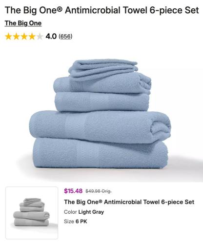 Two 6-Piece Towel Sets for $15 at Kohl's deal at Kohl's