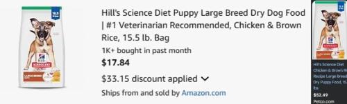 Hill's Science Diet Dog Food Deal - $17 deal at Amazon