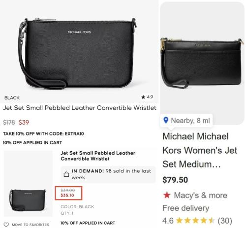Michael Kors Wristlet Bag for $35