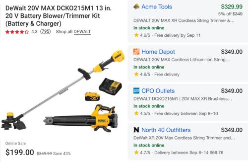$150 Off DeWalt 20V Trimmer + Blower Kit deal at Ace Hardware