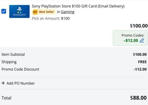 Newegg $100 PSN Gift Cards for $88 deal at Newegg