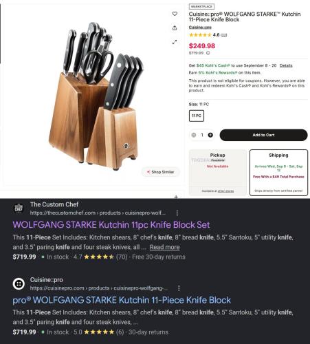 Wolfgang Starke 11-Piece Knife Block at Kohl's deal at Kohl's