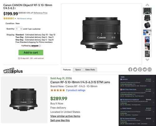 Canon RF-S Lens for $199