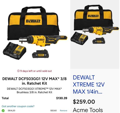 $200 Off DeWalt Ratchet Kit deal at Woot