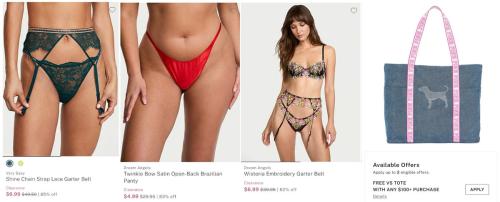 Victoria's Secret Lingerie 85% Off - From $3 deal at Victoria's Secret
