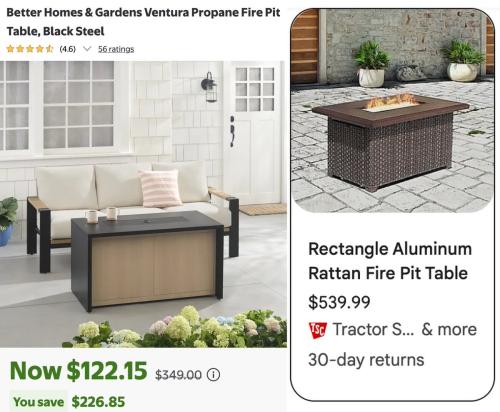 Better Homes & Gardens Fire Pit Table $122 at Walmart deal at Walmart